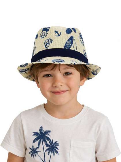 JENNA Girls White
                    Embroidered Sun Hat