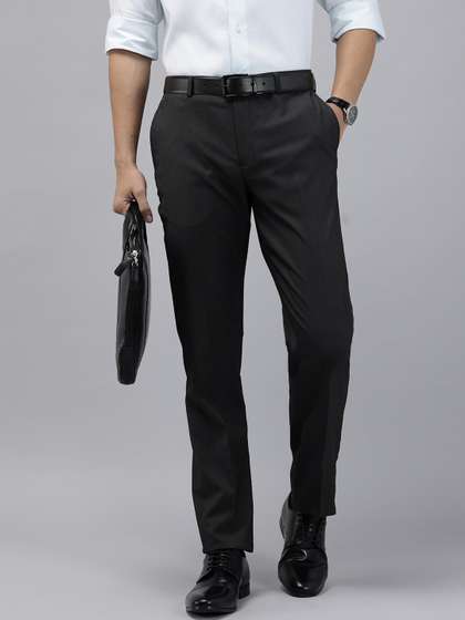 Blackberrys Men Slim
                      Fit Low-Rise Formal Trousers