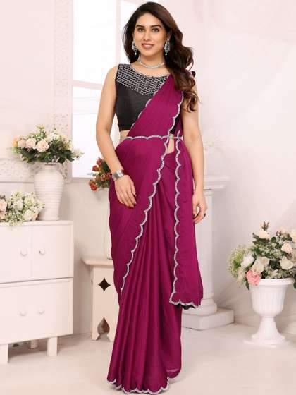 3 Butterflies Satin
                        Chanderi Saree