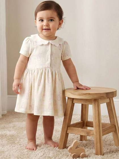 Juniors by Babyshop
                    Print Peter Pan Collar A-Line Dress