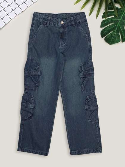 Pantaloons Junior Boys
                    Wide Leg Mid-Rise Jeans