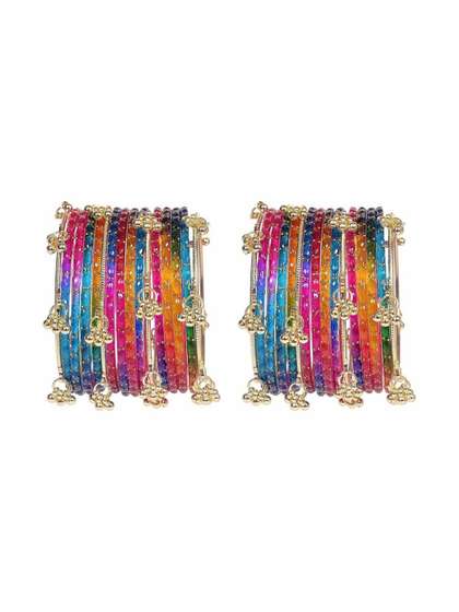 Brijsun Set Of 32
                        Glass Kashmiri Ghungroo Bangles