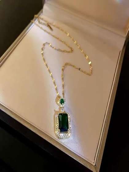 AMISHA HUB Geometric
                        Pendants with Chains