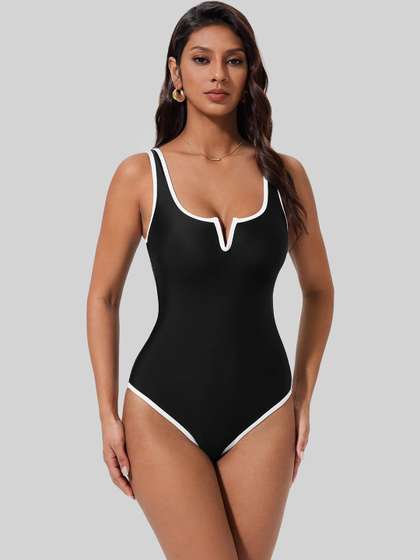 DressBerry Polyester
                        V-Neck Bodysuit