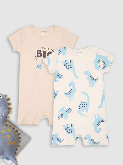 Pantaloons Baby Infant
                    Girls Pack Of 2 Printed Pure Cotton Rompers