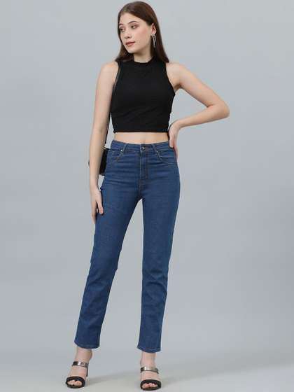 Stylecast X Kotty
                          Black High Neck Sleeveless Crop Top