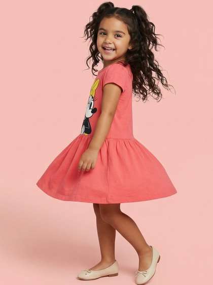 Nauti Nati Girls' Disney
                    Minnie Mouse Graphic Print Drop Waist A-line Cotton
                    Dress