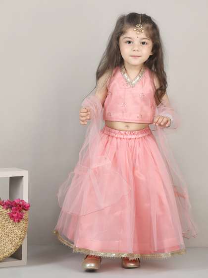 Titrit Girls
                        Embellished Sequinned Ready to Wear Lehenga
                        & Blouse With Dupatta