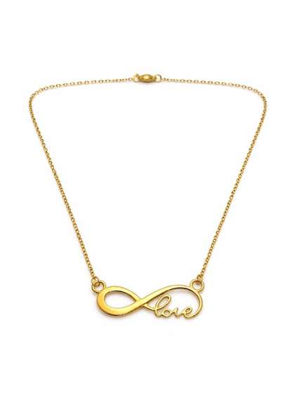 De-Ultimate
                        Stainless Steel Gold-Plated Infinity Love
                        Pendants With Chains