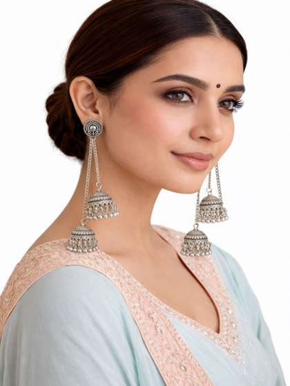 Shining Jewel - By
                        Shivansh Dome Shaped Jhumkas Earrings