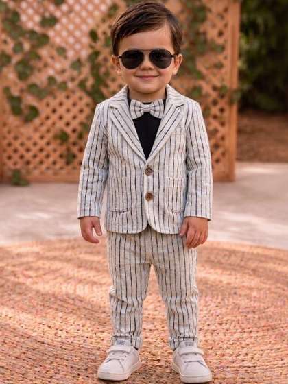 Zuxibela Boys Striped
                      T-shirt with Trousers