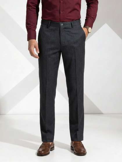 INVICTUS Men Striped
                        Formal Trousers