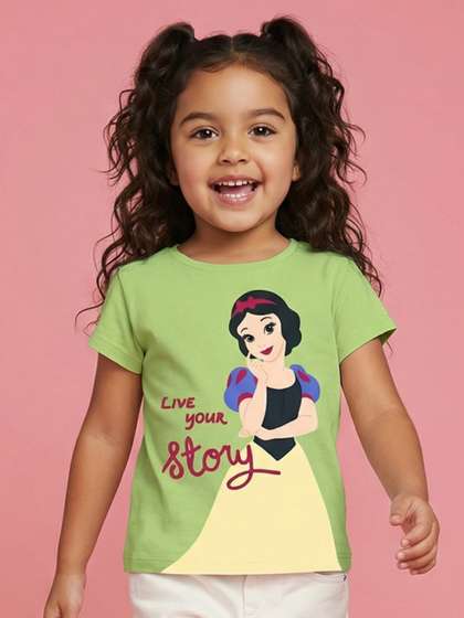Nauti Nati Girls Minnie
                    Mouse Printed Applique T-shirt