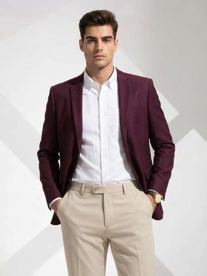 INVICTUS Single
                          Breasted Notched Lapel Blazer