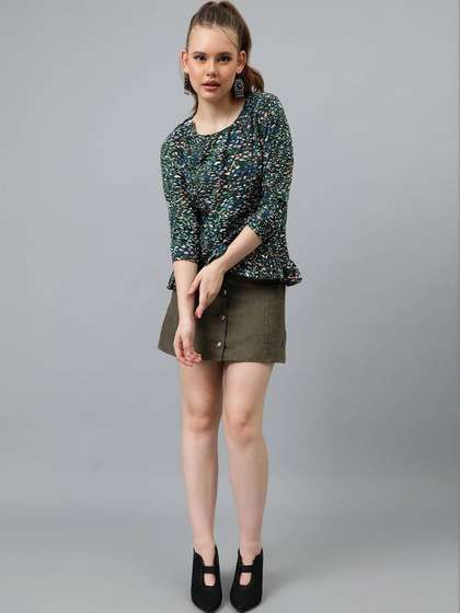 Stylecast X Kotty
                        Green Abstract Round Neck Three-Quarter Sleeves
                        Top