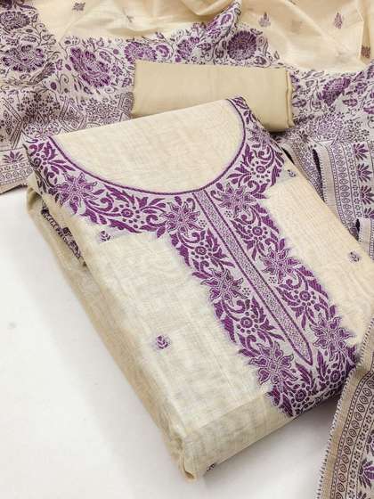 Panzora Embroidered
                      Pure Cotton Unstitched Dress Material