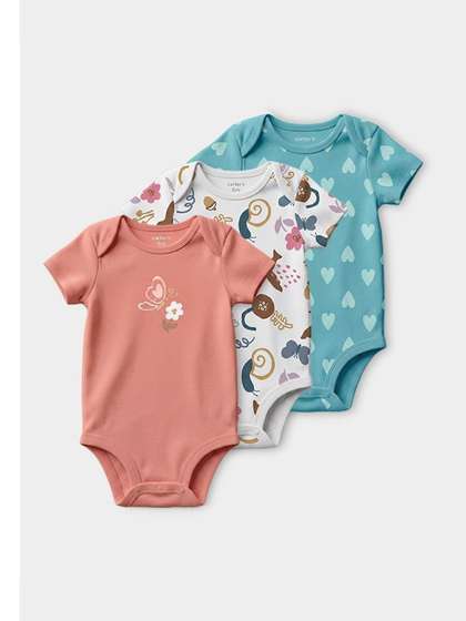 Carter's Pack of 3
                    Printed Cotton Round Neck Bodysuit