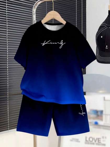 ELPIXIE FASHION Unisex
                      Kids Printed T-shirt with Shorts