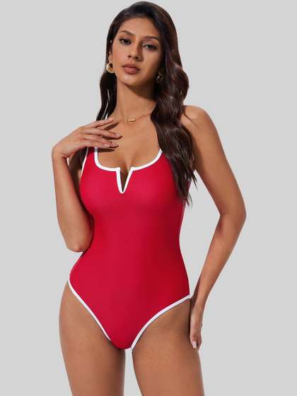 DressBerry Polyester
                        V-Neck Bodysuit
