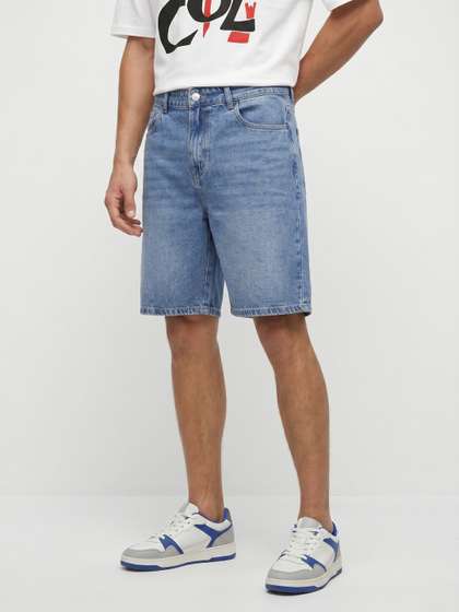 glitchez Men Pure
                        Cotton Denim Shorts