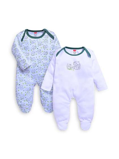 LuvLap Infant Pack Of 2
                    Pure Cotton Printed Rompers
