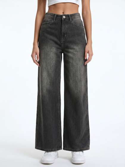 glitchez Women
                          Wide Leg Light Fade Jeans