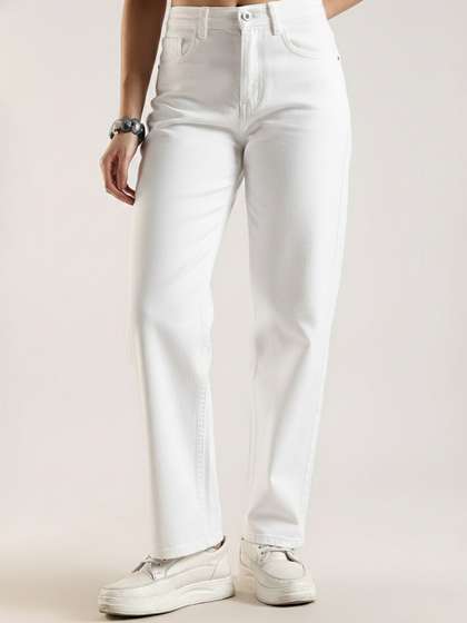 zayla Women Jean
                        Flared High-Rise Stretchable Cotton Jeans