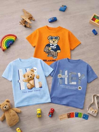 KEESOR Boys Pack of 3
                    Cotton T-shirt