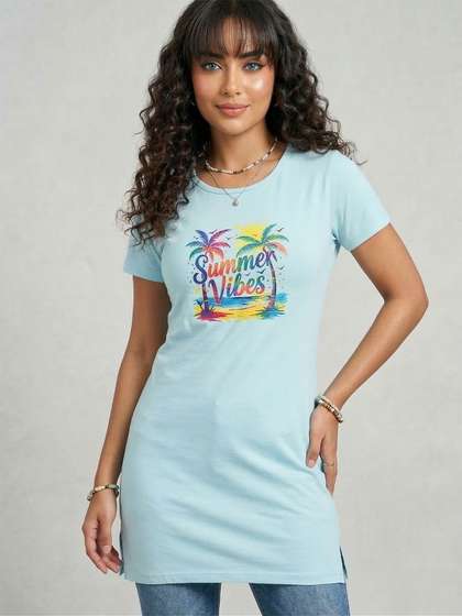 The Roadster Lifestyle
                      Co. Printed Round Neck Lounge T-Shirt