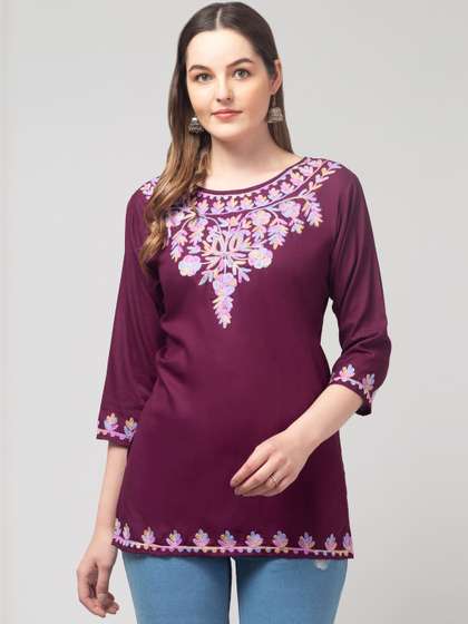 SHAUKIYA Ethnic
                          Motifs Embroidered Thread Work Thread Work
                          Kurti