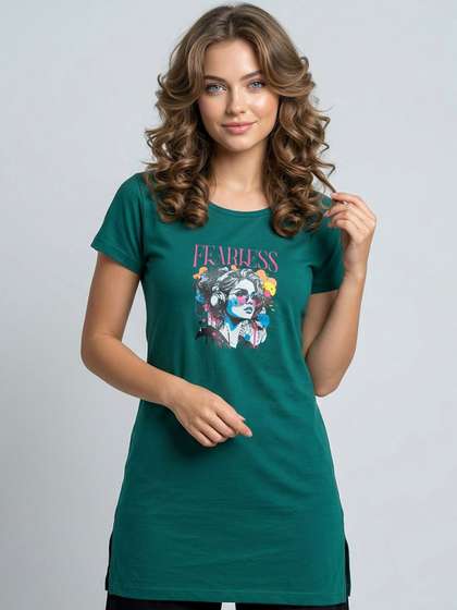 The Roadster Lifestyle
                      Co. Printed Round Neck Lounge T-Shirt