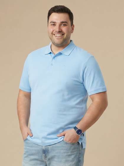 Sztori Plus Size
                        Polo Collar Pure Cotton Tshirt