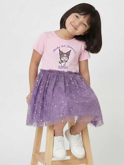 max Girls Printed
                      Round Neck Dress