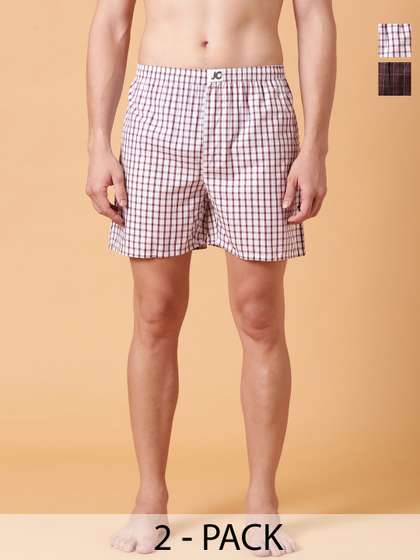 Joven Pack Of 2
                        Checked Cotton Boxers