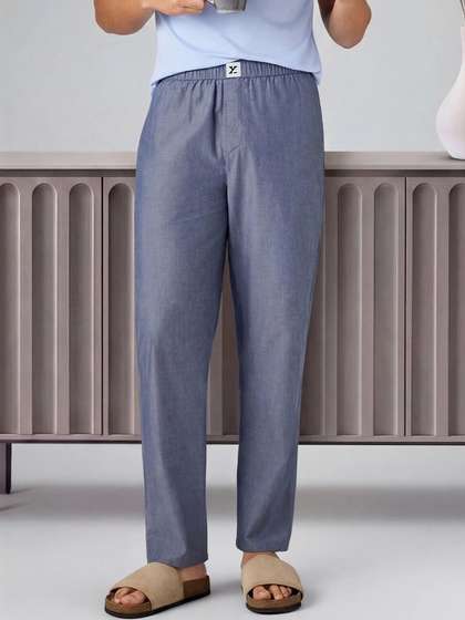 XYXX Men Solid
                        Cotton Ultra-Breathable Chambray Pyjamas