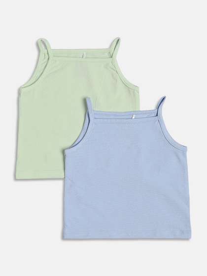 MINI KLUB Girls Pack
                      of 2 Cotton Non Padded Camisoles