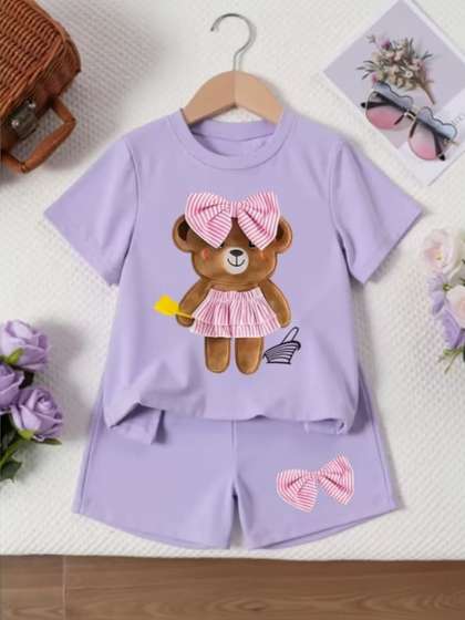 ELPIXIE FASHION
                            Girls Printed T-shirt with Shorts