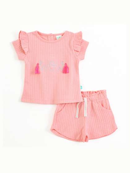JusCubs Girls
                          Embellished T-shirt with Shorts