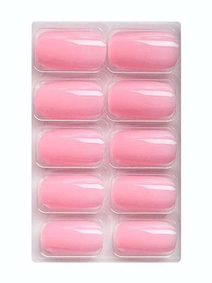 shills professional
                        Set Of 24 Reusable Square Press On Nails - Pink
                        Spn601