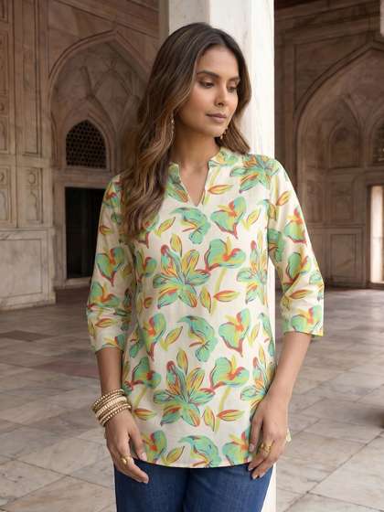 Anouk Rustic Floral Print Straight Kurti