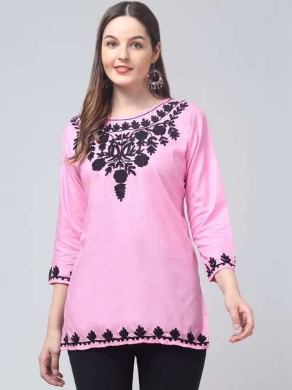 SHAUKIYA Ethnic
                        Motifs Embroidered Thread Work Thread Work
                        Kurti