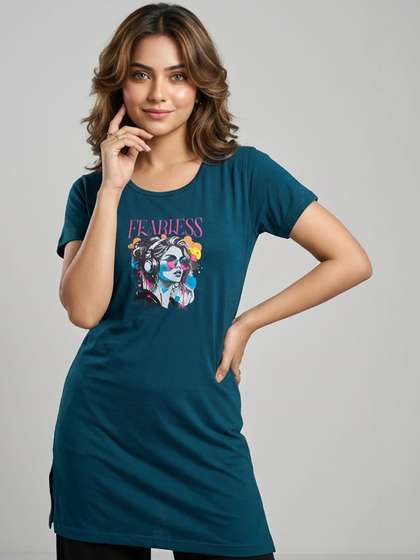 The Roadster
                        Lifestyle Co Printed Round Neck Lounge T-Shirt