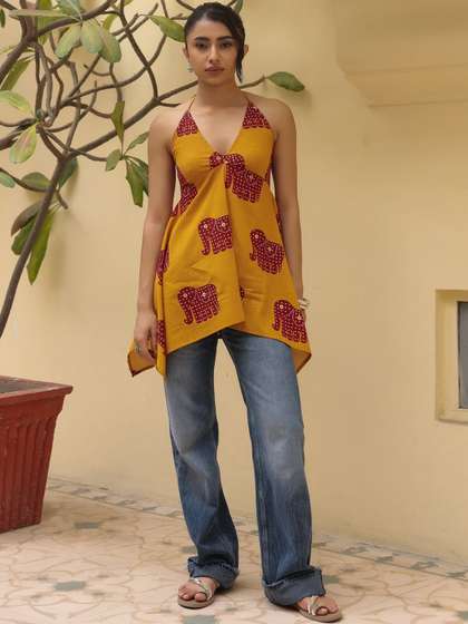 anayna Printed
                        Halter Neck Pure Cotton Kurti