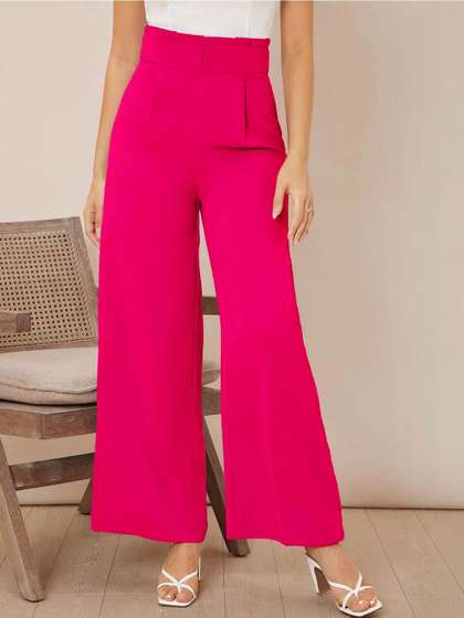Stylecast X Kotty
                          Women High-Rise Pleated Trousers