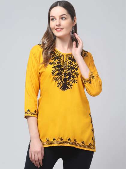 SHAUKIYA Ethnic
                        Motifs Embroidered Thread Work Thread Work
                        Kurti