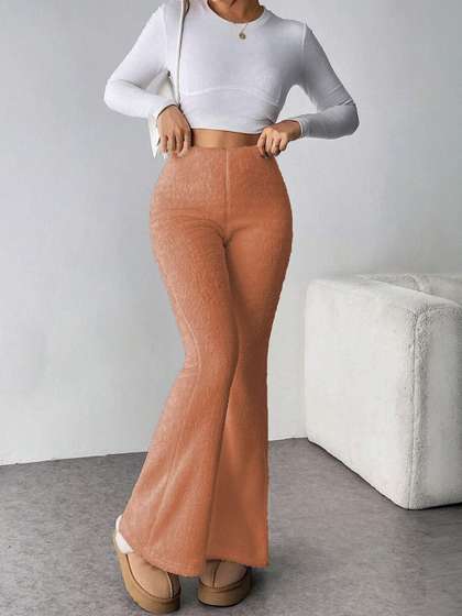 Coral High-Rise
                        Bootcut Wool Trousers