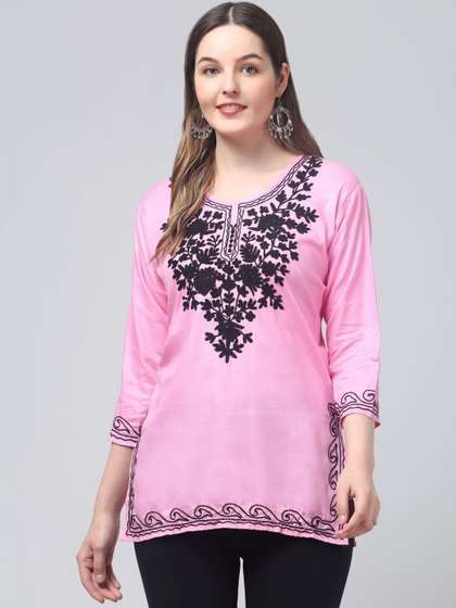SHAUKIYA Ethnic
                        Motifs Embroidered Thread Work Thread Work
                        Kurti