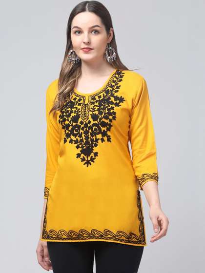 SHAUKIYA Ethnic
                        Motifs Embroidered Thread Work Thread Work
                        Kurti