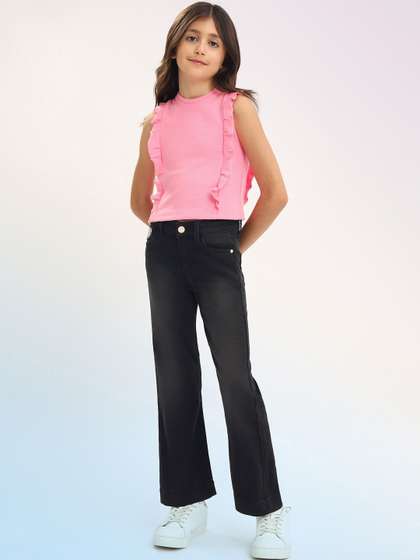 U.S. Polo Assn. Kids
                    Girls Bootcut Mid-Rise Light Fade Stretchable Jeans