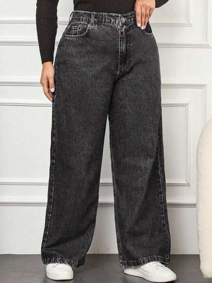 Stylecast X Kotty
                        Women Wide Leg High-Rise Light Fade Jeans